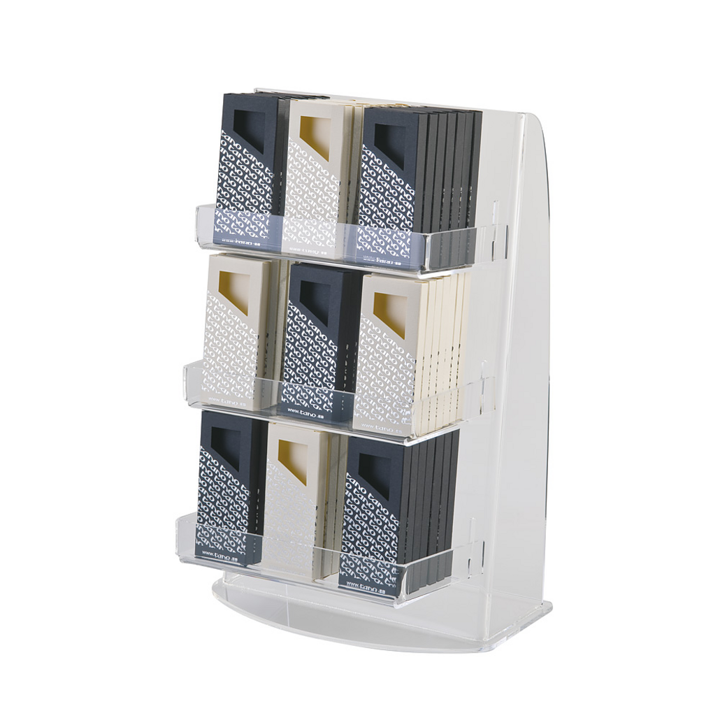 Espositore in plexiglass a tre livelli verticali — 1