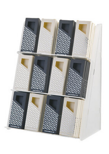 Espositore per tavolette a 3 ripiani in plexiglass